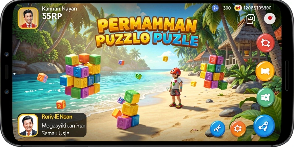 Screenshot gameplay 55RP yang menyenangkan dan menantang.