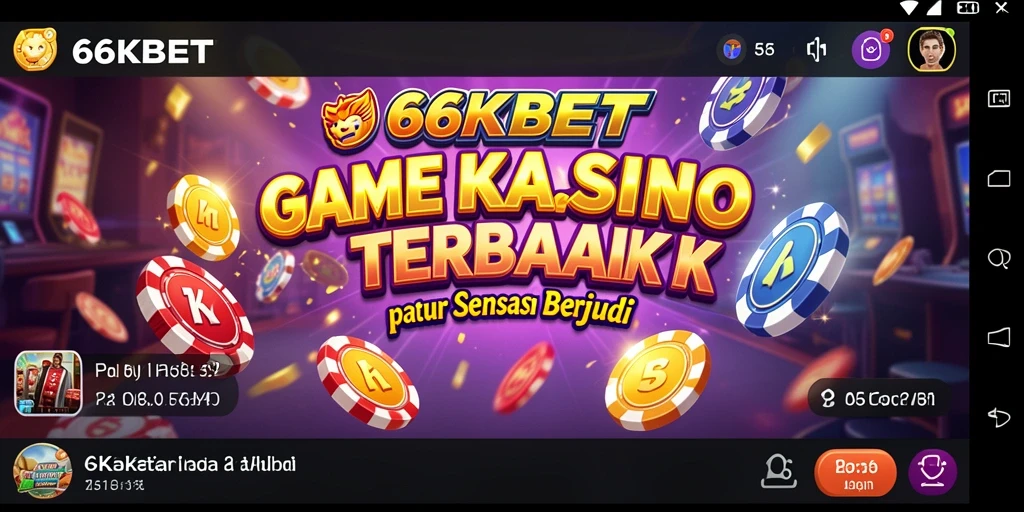 Screenshot 66KBET menampilkan gameplay seru di kasino online.