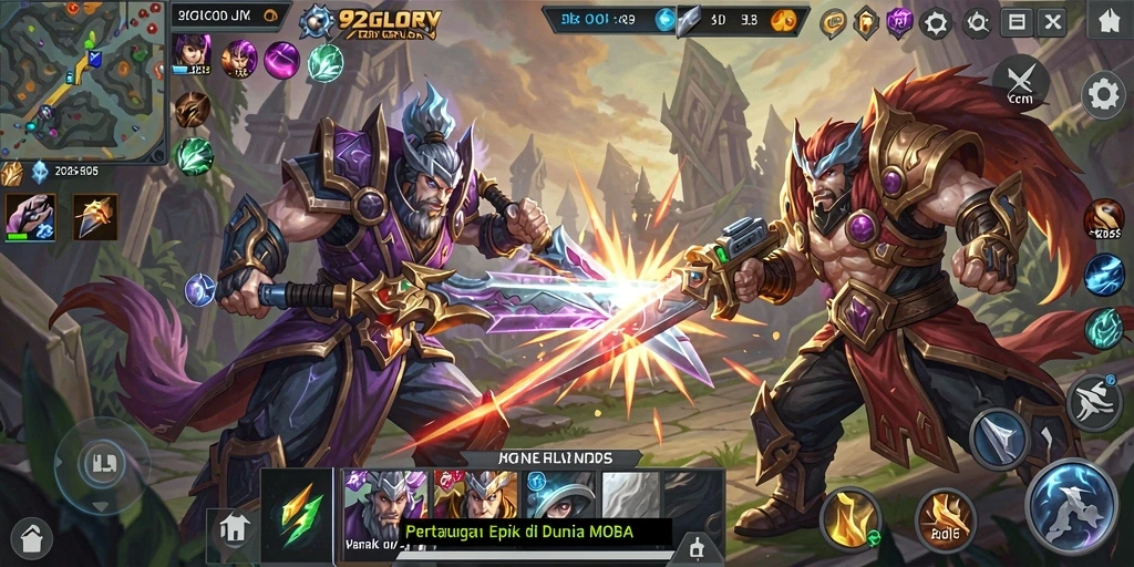 Tampilan gameplay menarik dari 92GLORY, penuh aksi dan strategi.