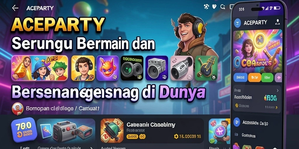 Tangkapan layar gameplay <strong>ACEPARTY</strong> yang menampilkan berbagai aktivitas menyenangkan.