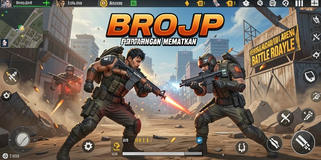 Tampilan gameplay BROJP yang mendebarkan dan penuh aksi.