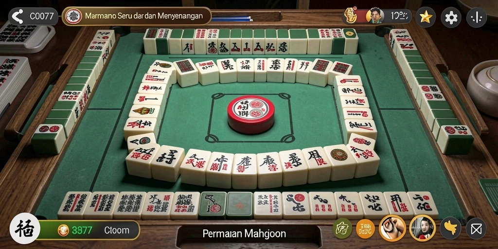 Tampilan intuitif permainan Mahjong C0077 yang menarik.