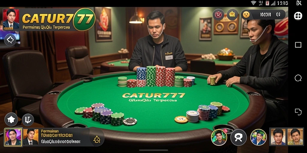 Screenshot CATUR777 menampilkan momen seru permainan QiuQiu.