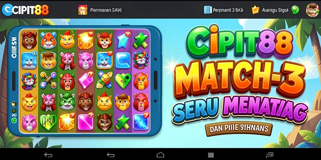 Gameplay seru dan menantang di CIPIT88 match-3.