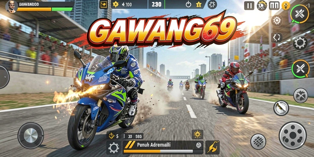 Tampilan seru dari balapan motor GAWANG69 yang penuh aksi.