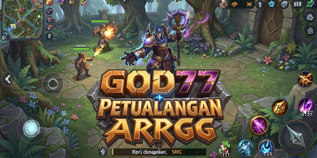 Tampilan gameplay menarik dan penuh aksi dalam GOD77.