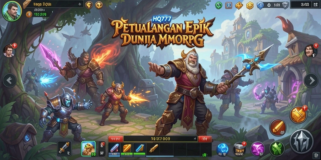 Tampilan menarik dari gameplay HQ777 di dunia MMORPG.