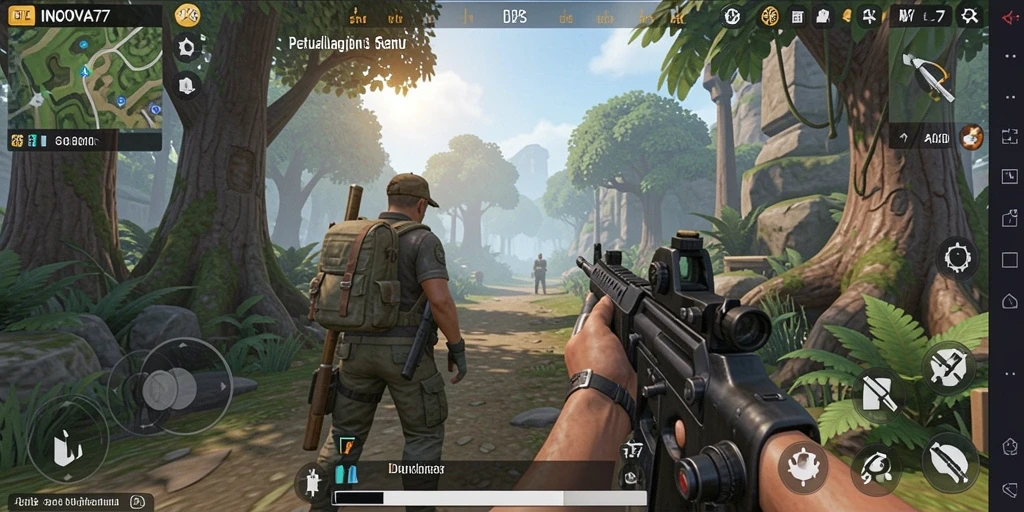 Gameplay seru dari INOVA77 dengan aksi pertempuran yang intens.