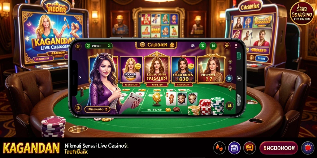Tampilan gameplay KAGANDAN dengan dealer langsung yang menarik.