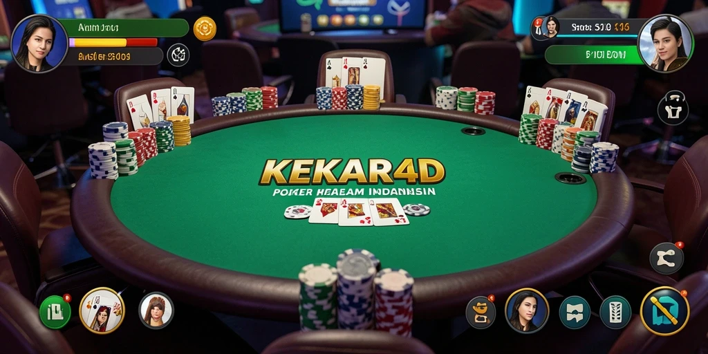 Tampilan menegangkan saat bermain Poker di KEKAR4D.