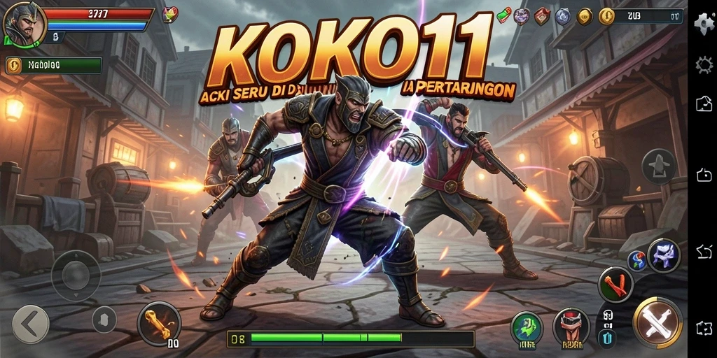 Tampilan dinamis permainan KOKO11 dengan pertarungan yang mendebarkan.