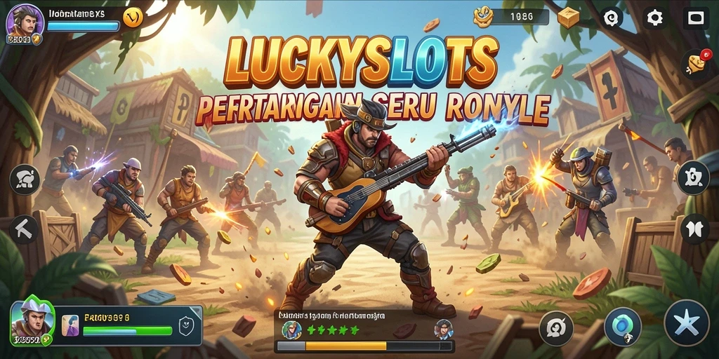 Tangkapan layar gameplay <strong>LUCKYSLOTS</strong> yang menampilkan aksi Battle Royale yang mendebarkan.