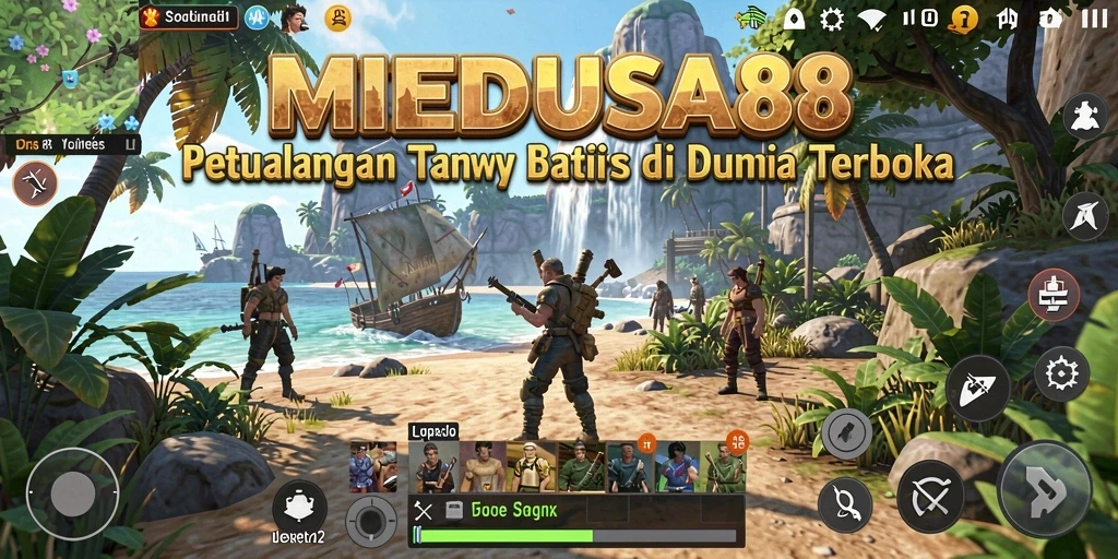 Tampilan gameplay MEDUSA88 di dunia terbuka yang luas.