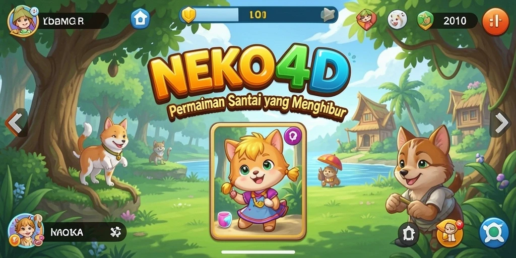 Tampilan lucu dalam gameplay NEKO4D yang menghibur.