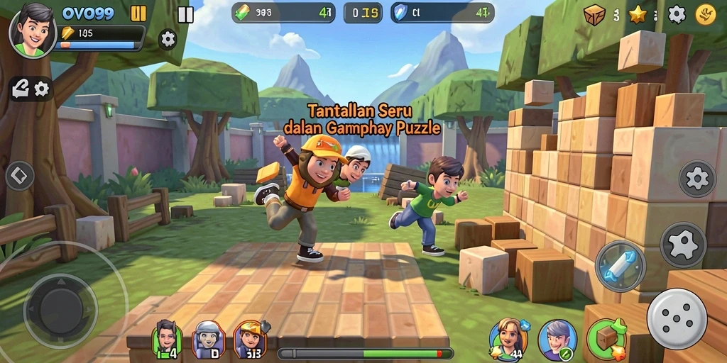 Tampilan menarik dari gameplay OVO99 yang penuh teka-teki.