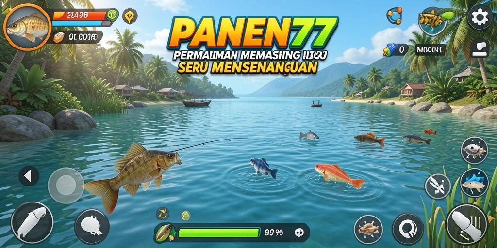 Gameplay seru memancing di berbagai lokasi indah.