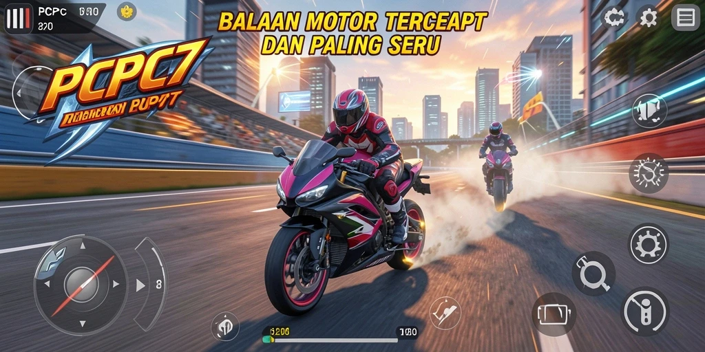 Tampilan penuh aksi dari balapan motor di PCPC7.