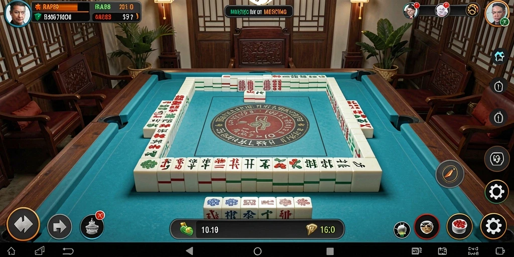 Screenshot permainan RAP89 menampilkan aksi Mahjong yang mendebarkan.
