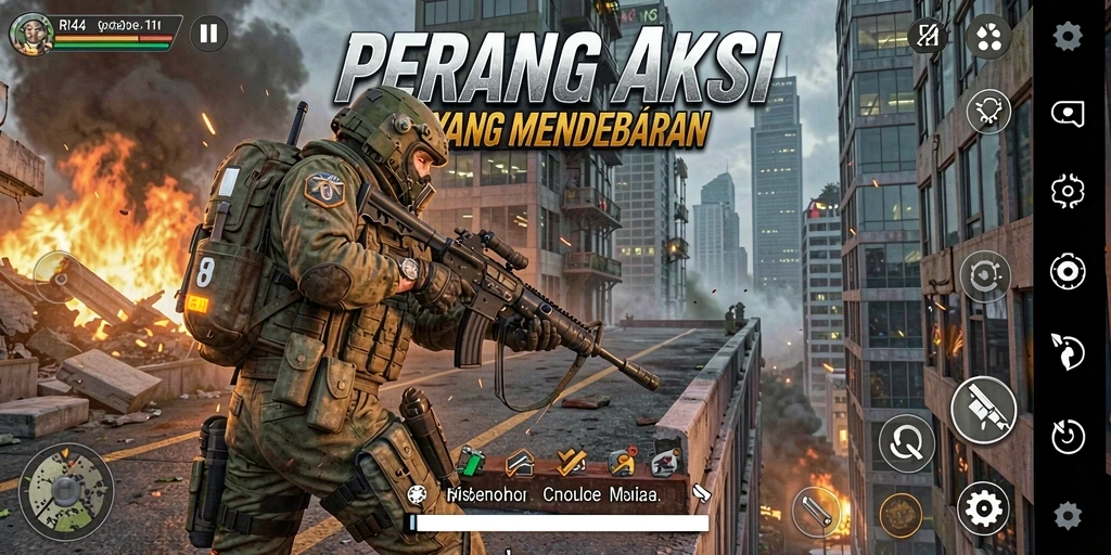 Tampilan gameplay mendebarkan dari game RR44 dengan aksi penuh ledakan.