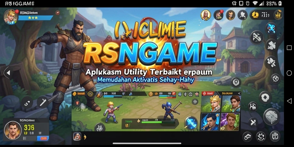 Screenshot utama RSNGAME menampilkan antarmuka aplikasi Utility yang modern dan ramah pengguna.