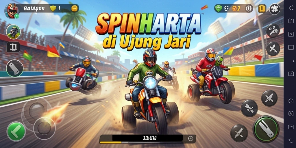 Gameplay SPINHARTA yang penuh aksi dan menegangkan.