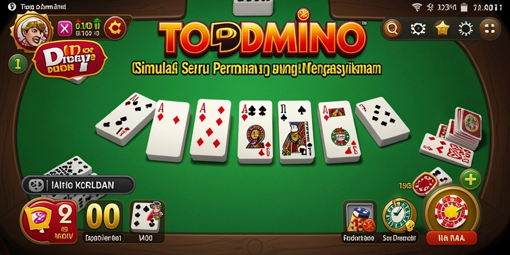 Screenshot gameplay TOPDOMINO menampilkan aksi seru permainan domino.