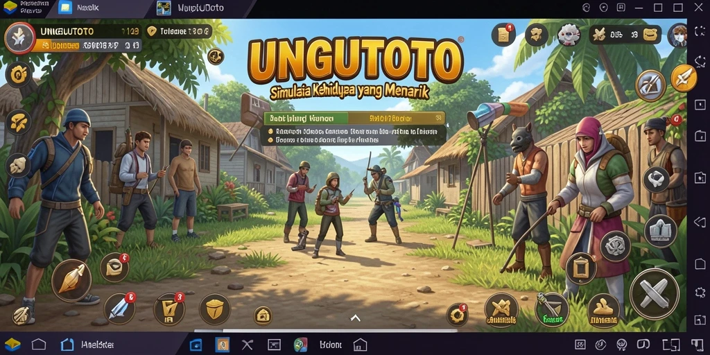 Tampilan gameplay menarik dari UNGUTOTO yang menunjukkan interaksi karakter.
