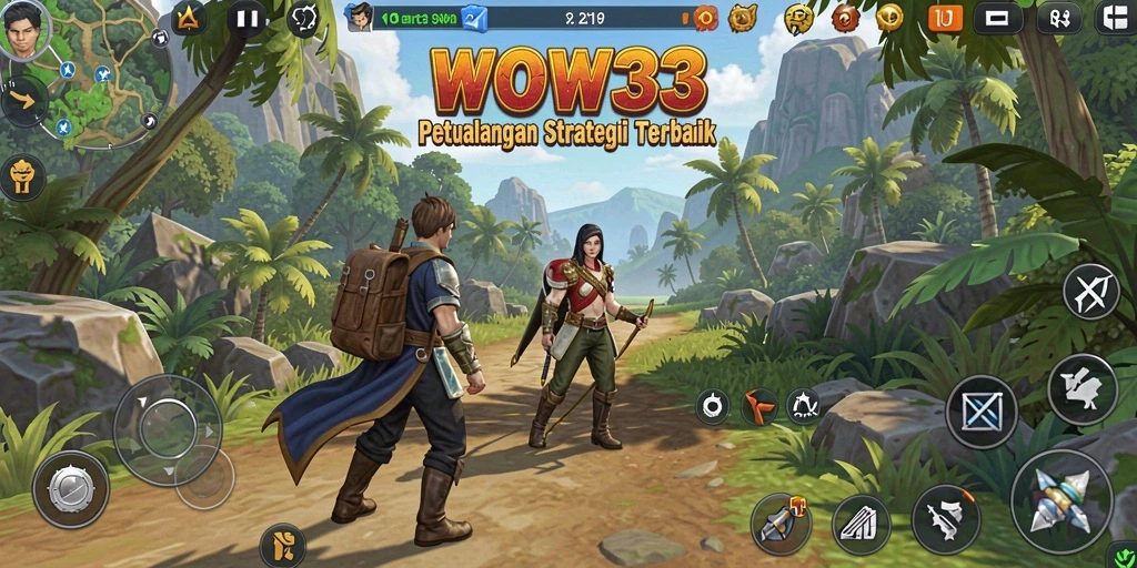 Tampilan gameplay seru WOW33 dengan strategi perang mendebarkan.