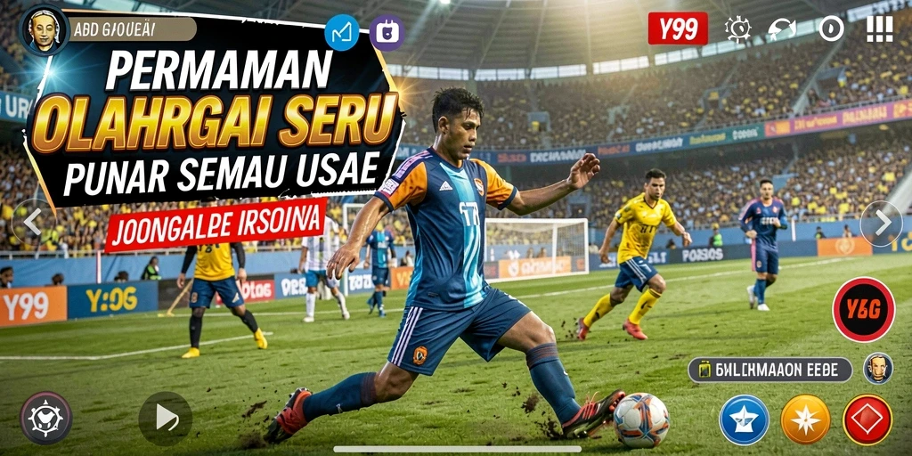 Screenshot Y89 menampilkan gameplay olahraga yang intens dan menarik.