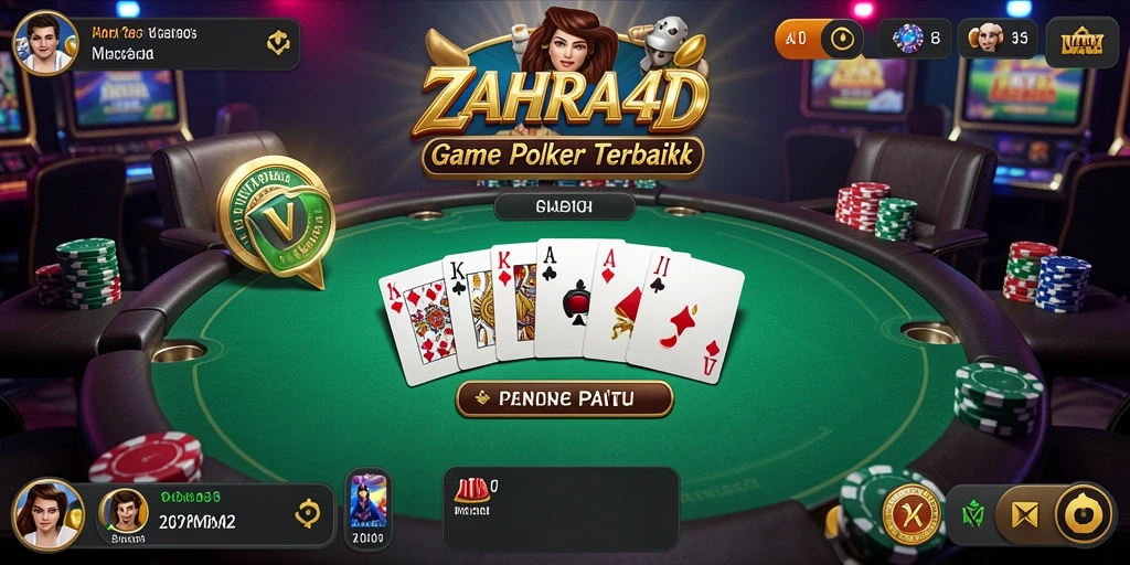 Tampilan gameplay Poker yang seru di ZAHRA4D dengan aksi menarik.