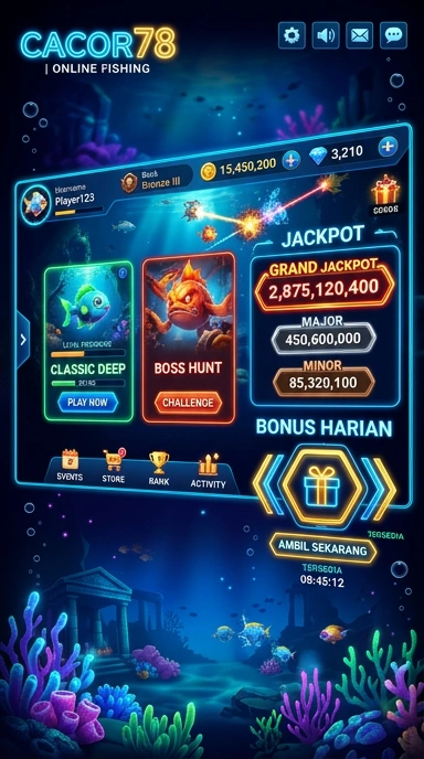 Tampilan utama aplikasi cacor78 yang menarik dan mudah dinavigasi.